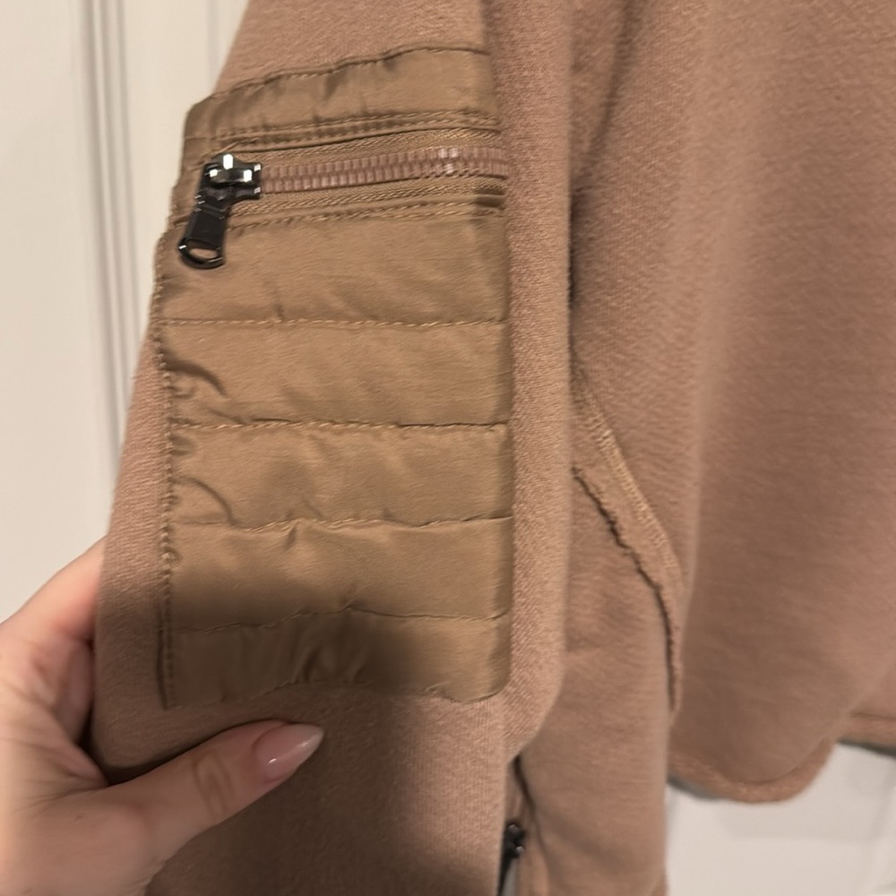 Vintage Havana Cropped Sweatshirt Tan Zip Detail Size L - Picture 5 of 8